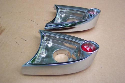 1956 ford  & t-bird new backup light chrome housings 56 new pair  