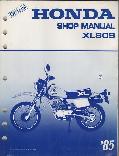 1985 honda motorcycle xl80s  turbo shop manual