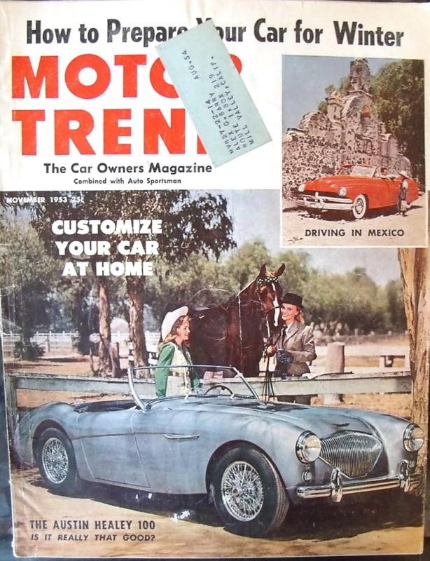 Motor trend nov 1953 chrysler new yorker 1953 buick special austin-healey 100