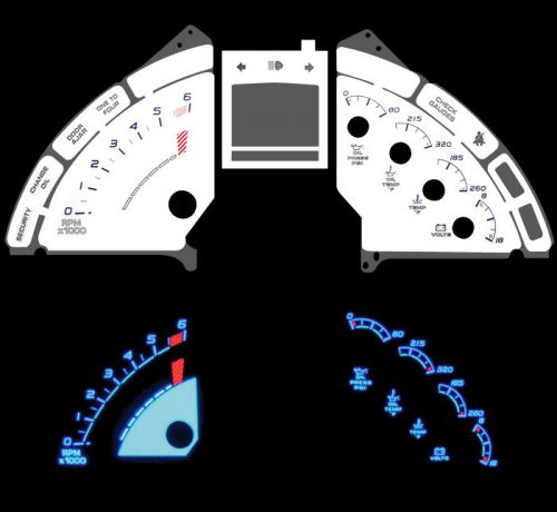 90 91 92 93 94 95 96 chevy corvette blue indiglo glow white gauge