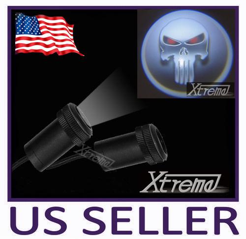 2x latest led 5w 4th gen car door laser projector logo light for punisher