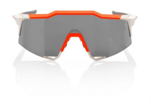 100% speedcraft ll performance sunglasses w/smoke lens white/orange
