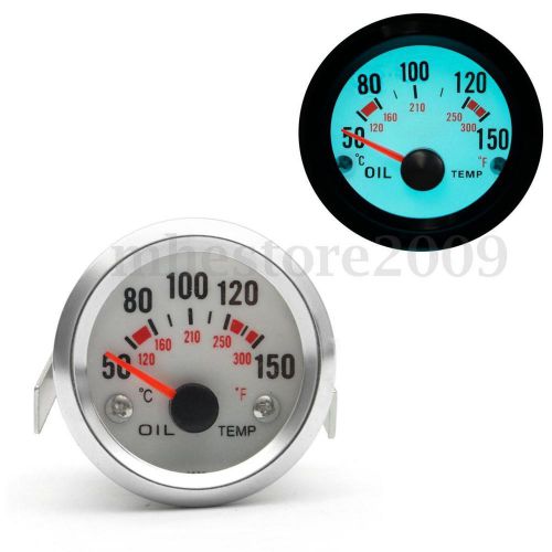 2&#039;&#039;/52mm chrome universal car pointer oil temperature temp gauge meter led light