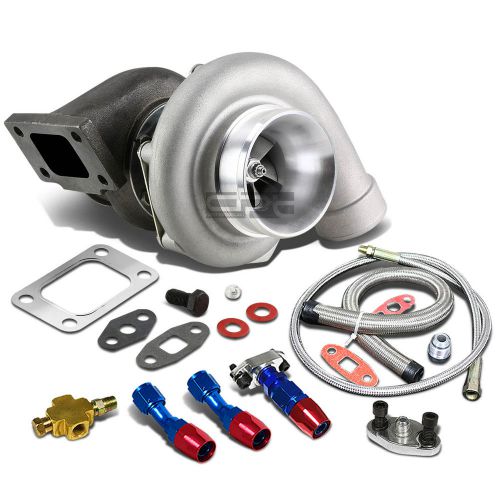 Gt35 ar.70 500+hps boost gt3582 gt3540 v-band turbo charger+oil feed+drain line