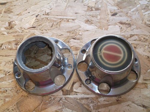 (2) ford bronco f150 truck wheel center cap hubcap chrome cover 5 lug oem metal