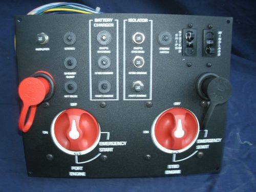 Marine boat dual engine fuse panel master switch