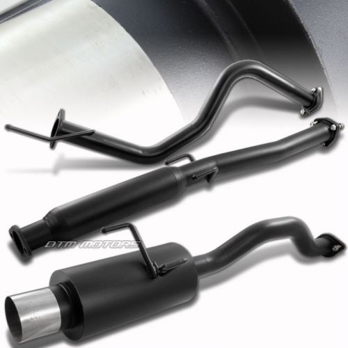 Jdm 4&#034; black piping muffler catback exhaust system for 92-00 honda civic 2/4 dr