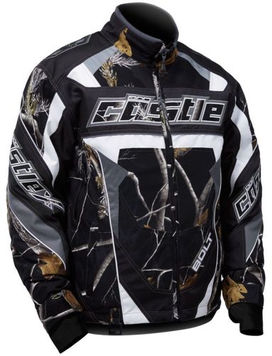 Castle x racewear bolt realtree g3/g4 mens snowmobile jacket black camo