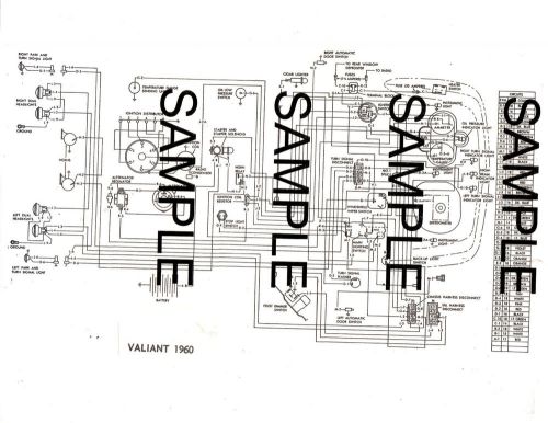 Find 1960 PLYMOUTH VALIANT 60 CHRYSLER CORPORATION WIRING DIAGRAM GUIDE