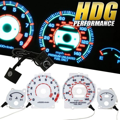 90-93 acura integra 3d reverse indiglo overlay glow gauge face cluster upgrade