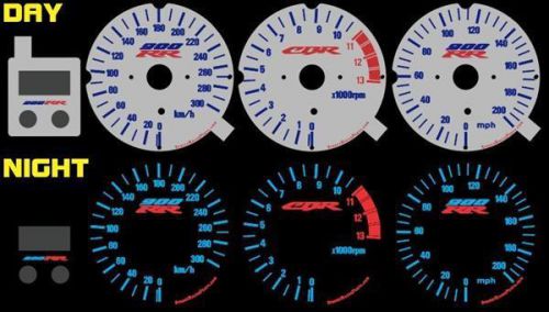 Honda cbr 900 rr 1998 1999 98 99 silver face plasma glow gauges dials mph kmh