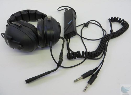 Telex anr pilot aviation headset 70800-003 w/ broken mic arm &amp; cords box