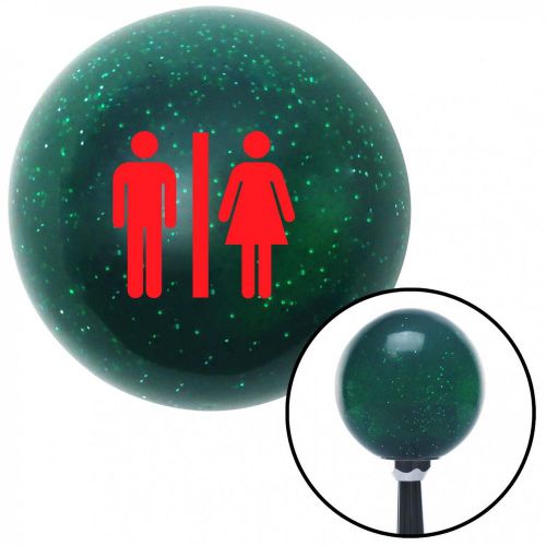 Red man &amp; woman green metal flake shift knob  with 16mm x 1.5 insert hotrod