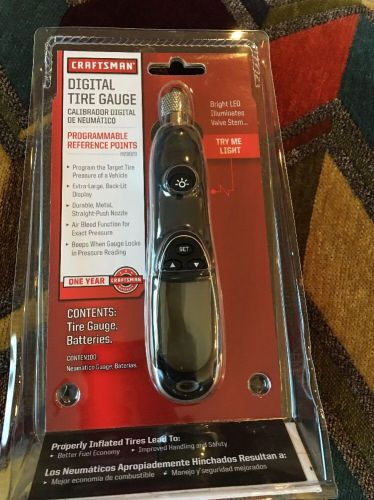 Craftsman programmable digital tire pressure gauge w/ large led display new