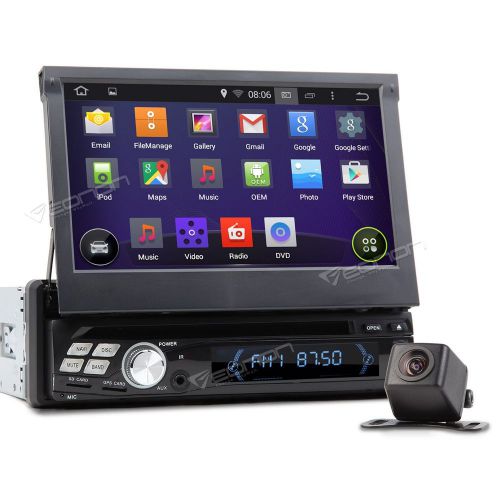 Cam+single 1 din quad core android 7&#034; car stereo dvd player gps nav bluetooth u