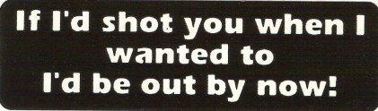 Motorcycle sticker for helmets or toolbox #214 if i'd shot you when i wanted to