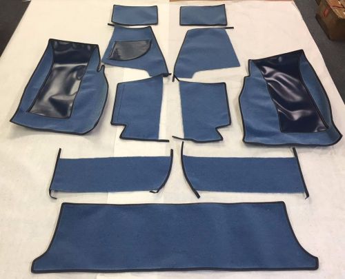 62-71 jaguar e-type, series i &amp; ii;original english wool lt. blue carpet set