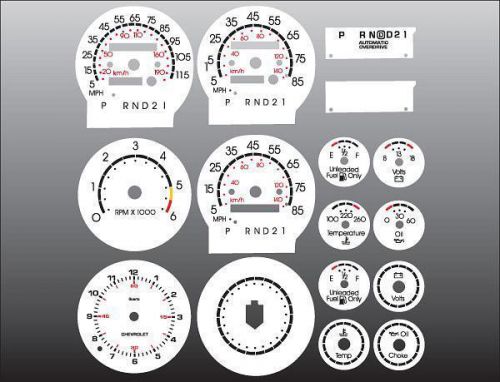 1986-1988 monte carlo el camino dash cluster white face gauges 86-88