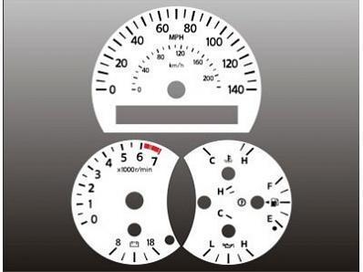 2004-2007 nissan titan armada instrument cluster white face gauges 04-07