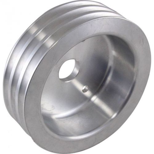 Big block aluminum crankshaft pulley, long water pump, 3 groove