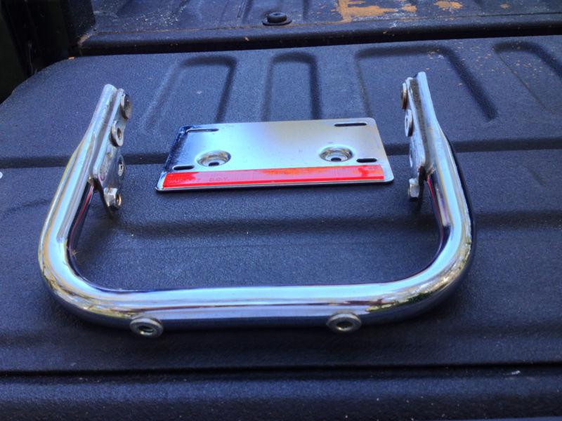 Harley flhr chrome grab rail with plate mount