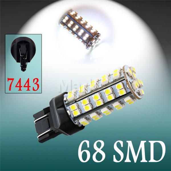 7443 7440 pure white 68 smd 5050 stop tail brake signal 68 led car light bulb