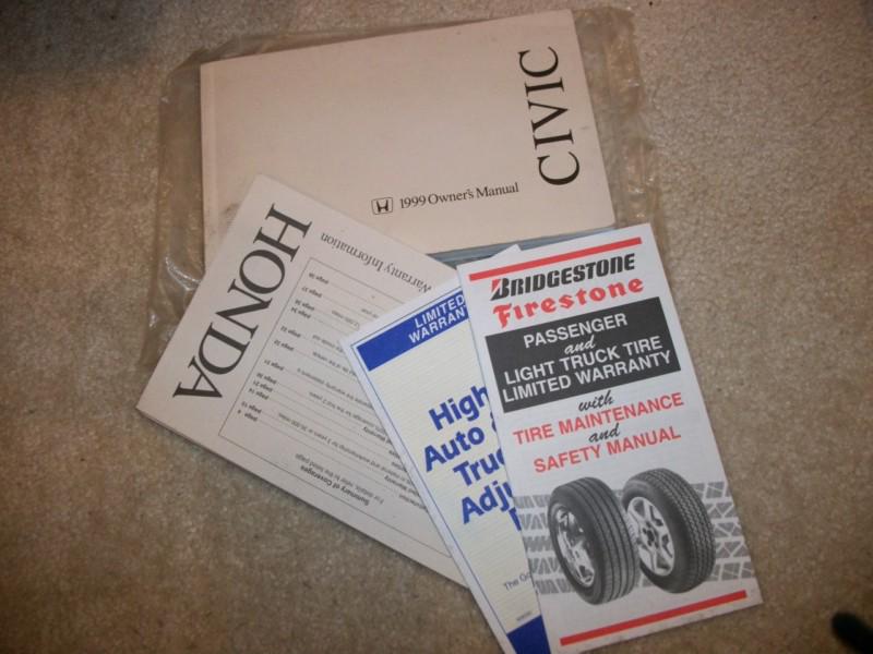 1999 honda civic coupe complete owners manual set,kit,portfolio,99