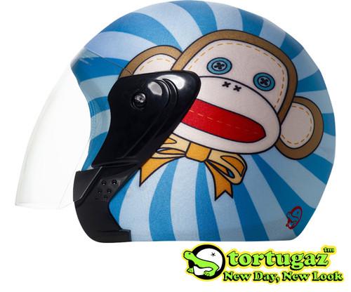 New open face motorcycle tortugaz helmet cover smiling monkey free shipping