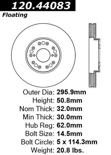 Centric 120.44083 front brake rotor/disc-premium rotor-preferred