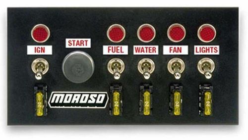 Moroso for drag race switch panel incl.five on/off switches starter button 74131