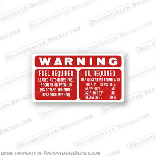 Fits mercruiser valve cover warning decal