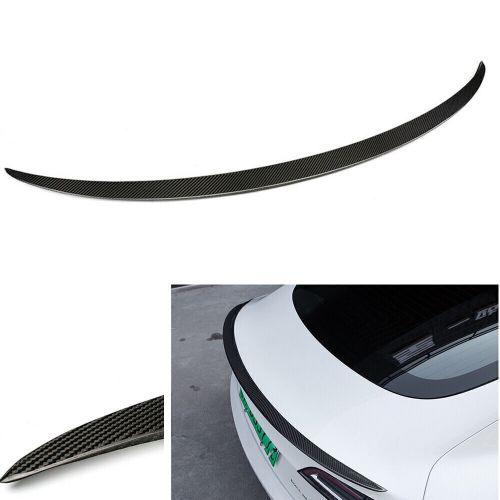 Real carbon fiber tail wing rear spoiler trunk for 2017-23 tesla model 3 gloss