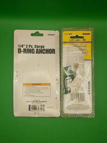 Haul master 1/4&#034; 2 pc cargo d-ring anchor and 4 acorn chrome wheel nuts