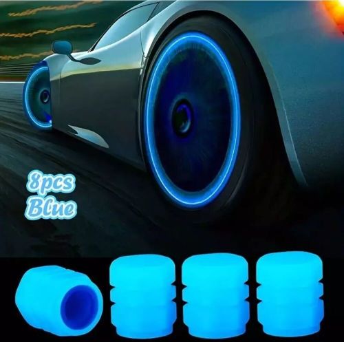 Tyre valve caps luminous car vehicle wheel dust caps glow in the dark *free del*