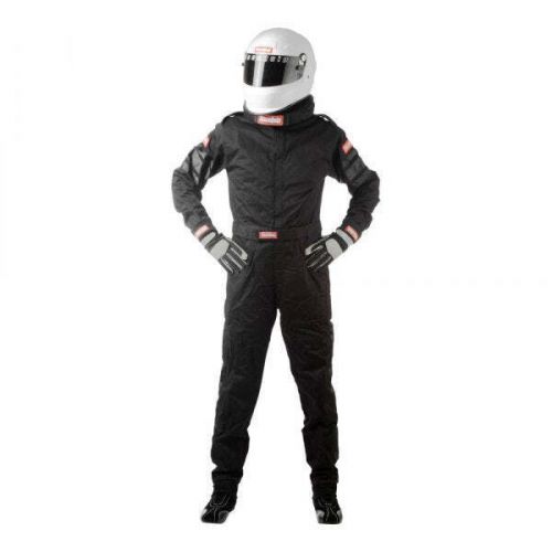 Racequip 110 series black xl single layer gentle fabric racing suit 110006