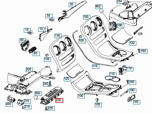 Mercedes benz c w205 dashboard knee-srs lhd a2058601300 new original-