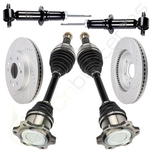 For chevrolet silverado 1500 6.0l 2007-13 front cv axle + brake rotors + struts