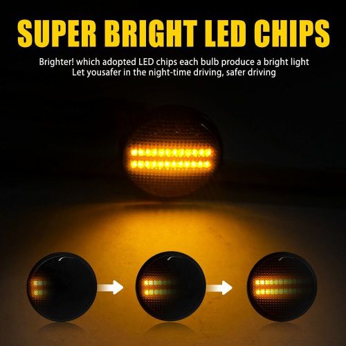 For mazda mx-5 dynamic amber smoked lens led lamp side marker turn signal light