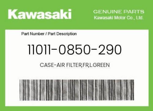 New genuine oem kawasaki case-air filter,fr,l.green - 11011-0850-290