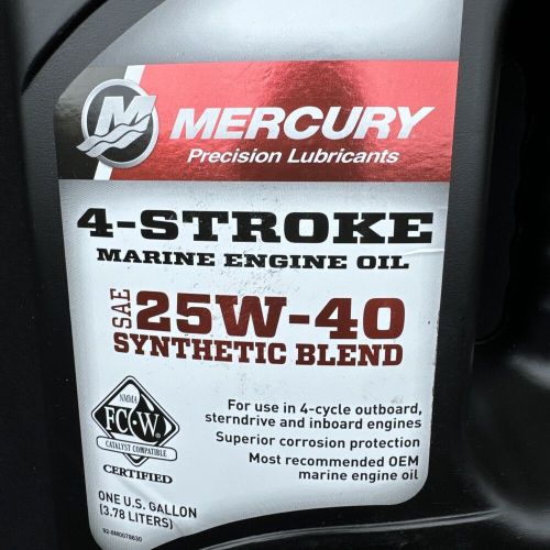 Mercruiser oem synthetic blend 25w-40 engine oil 92-8m0078630 gallon