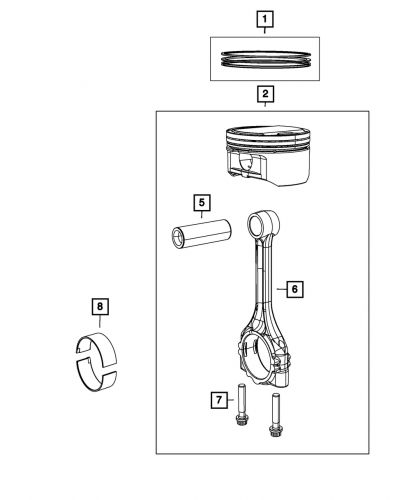 Genuine mopar a-size piston pin and rod 68165765ab