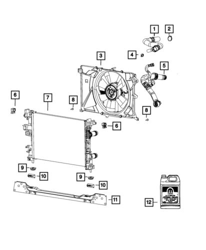 Genuine mopar radiator cooling fan module 68249185ad