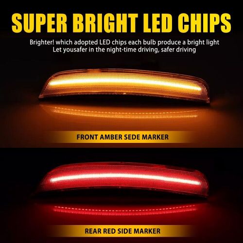 4pc led set turn signal marker side light bumper lamp for 2015-23 chrysler 300 f