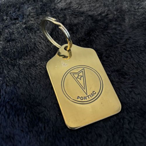 Vintage pontiac logo solid brass keychain key ring fob classic car truck gto usa