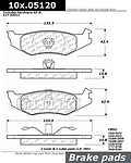 Centric parts 104.05120 brake pad set, rear