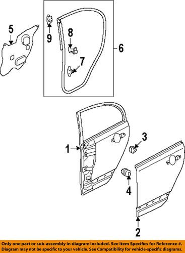 Honda oem 72850snea01 rear door-door weather strip