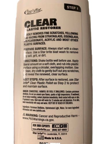 Star brite 8 oz liquid clear plastic restorer