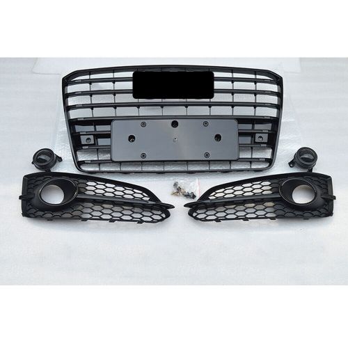 S8 style grill for audi a8 2015 2016 2017 front mesh grille w/ fog light cover