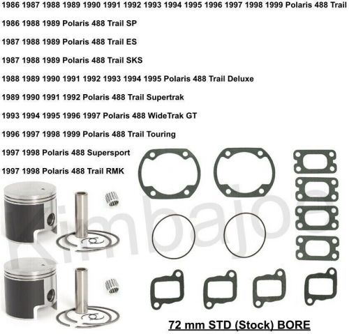 Polaris 488 trail supertrak sks touring rmk deluxe 72 mm piston kit rebuild