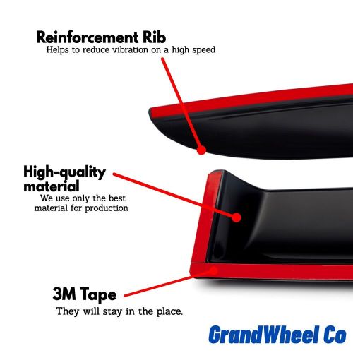 Side window deflectors rain guards for 2014-2023 jeep cherokee